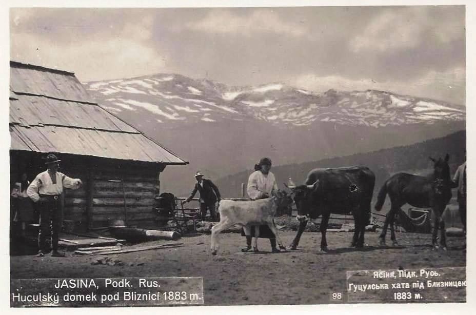Ясіня. Подкарпатська Русь.
Гуцульська хата під Близницею 1883 м.